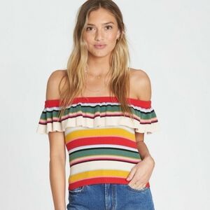 NWOT Billabong "Take a Trip"  Knit Ruffle Sweater Tank